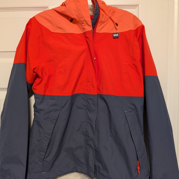 Helly Hansen Men's Orange and Dark Gray Raincoat - Picture 1 of 3